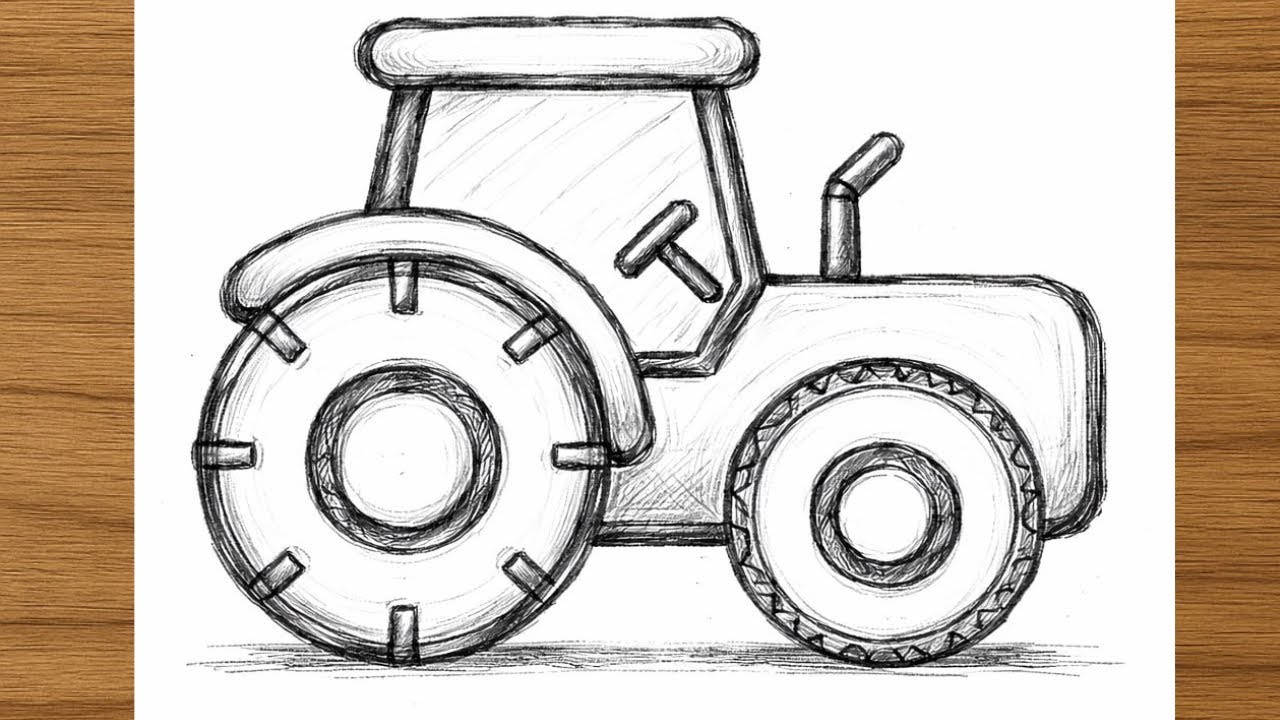 How to Draw a Tractor with Pencil  | Simple Drawing for Beginners