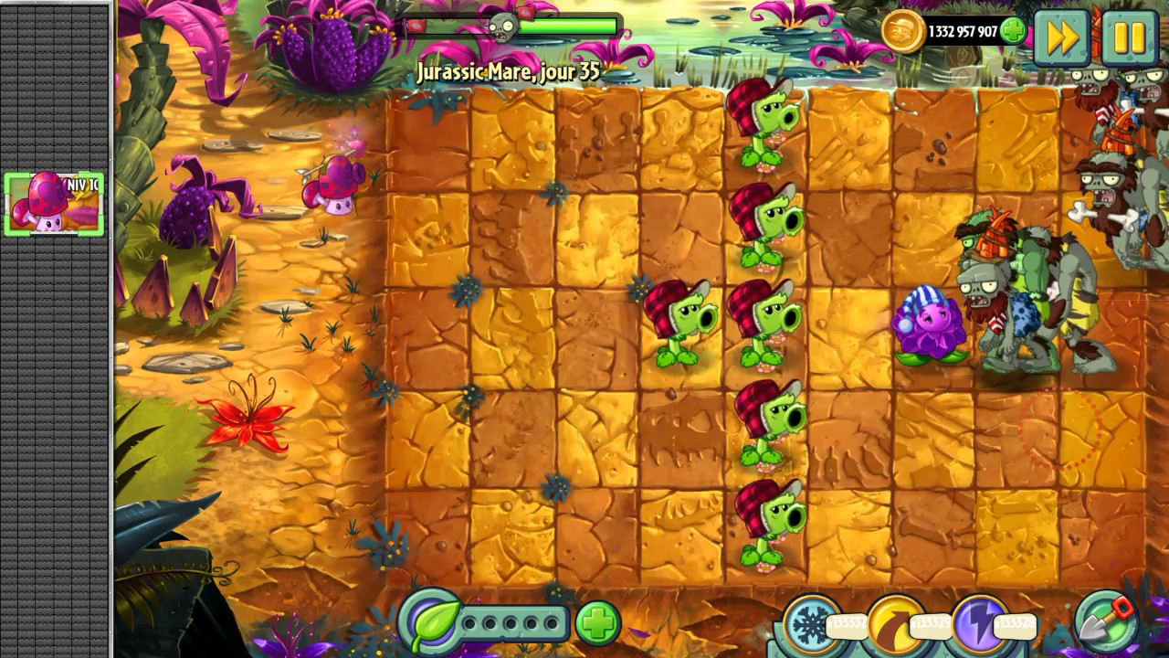 Plants vs Zombies 2 ! Jurassic Marsh hard extra levels Gameplay ! - YouTube