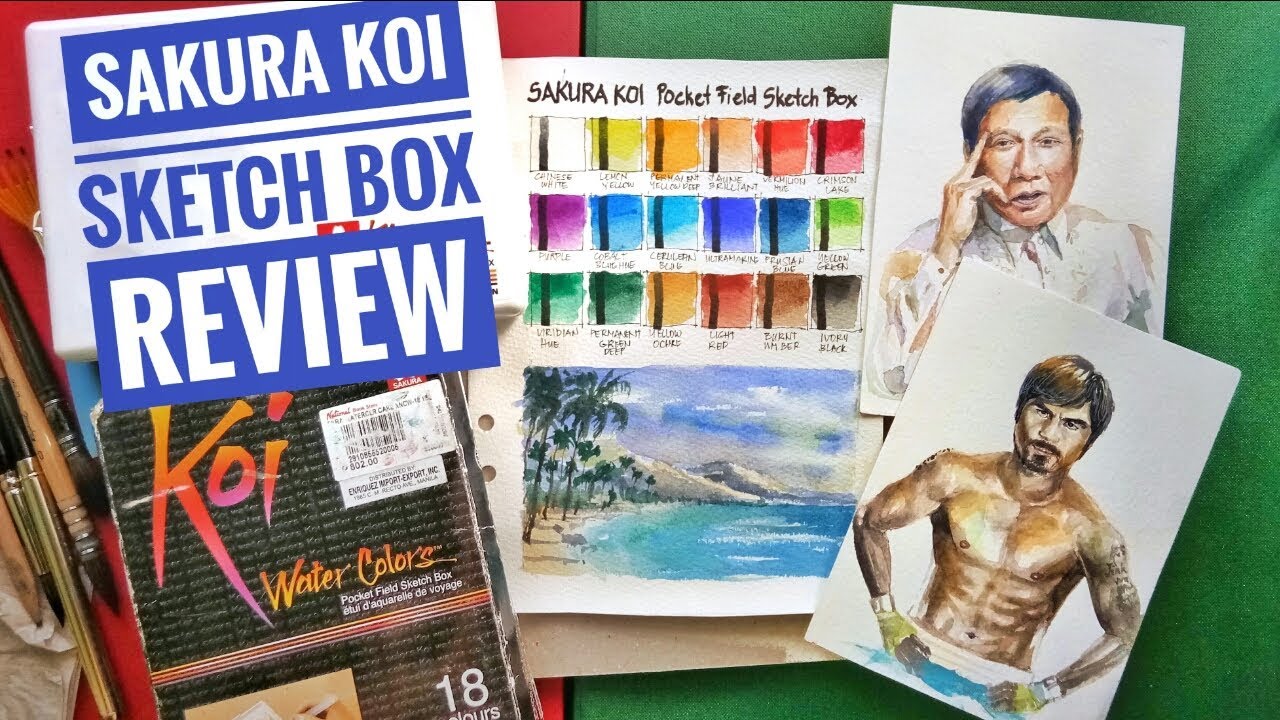 30-Color Koi Watercolor Pocket Field Sketch Box Review #SakuraOfAmerica  #Koi #Watercolor