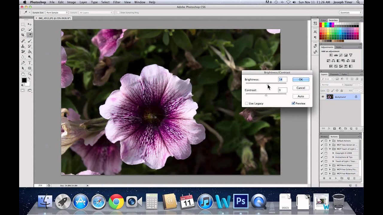 Adjusting Brightness and Contrast of a photo in photoshop - YouTube
