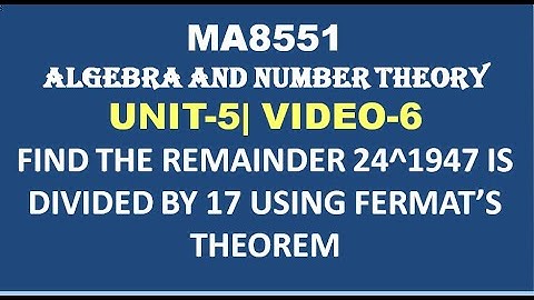 PROBLEM USING FERMAT