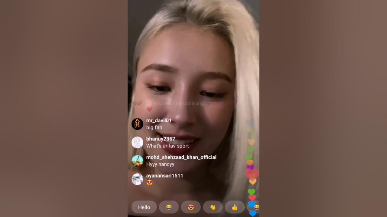 NANCY BLONDE 1st IG LIVE - YouTube