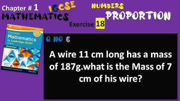 Cambridge IGCSE Extended Maths Solutions-Chapter1 Ex18 Q 6- Proportion-IGCSE Mathematics