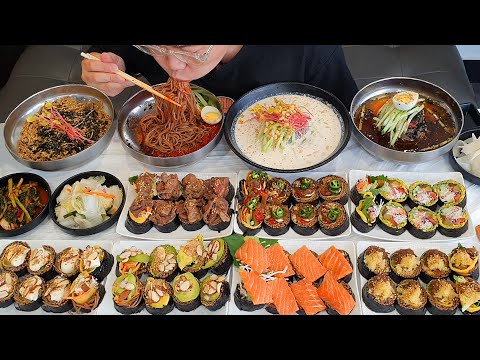세계최초 메밀칼라김밥 7종 <strong>동해바다</strong> 보면서 막국수랑 흡입 먹방