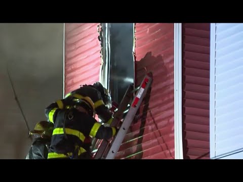 Several firefighters injured in Wynnefield rowhome fire - YouTube