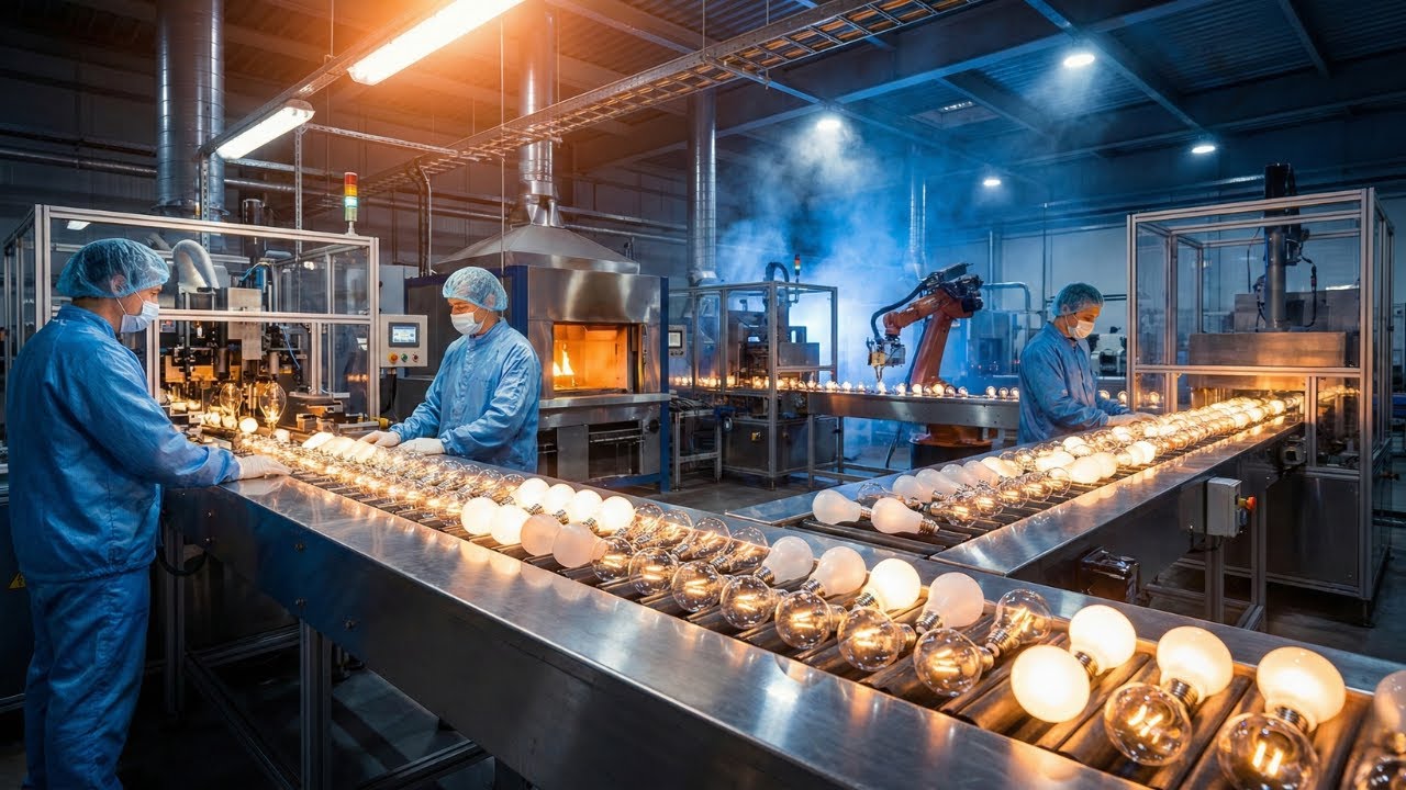 ''How Light Bulbs Are Made 💡 | Inside a Modern Light Bulb Factory ...