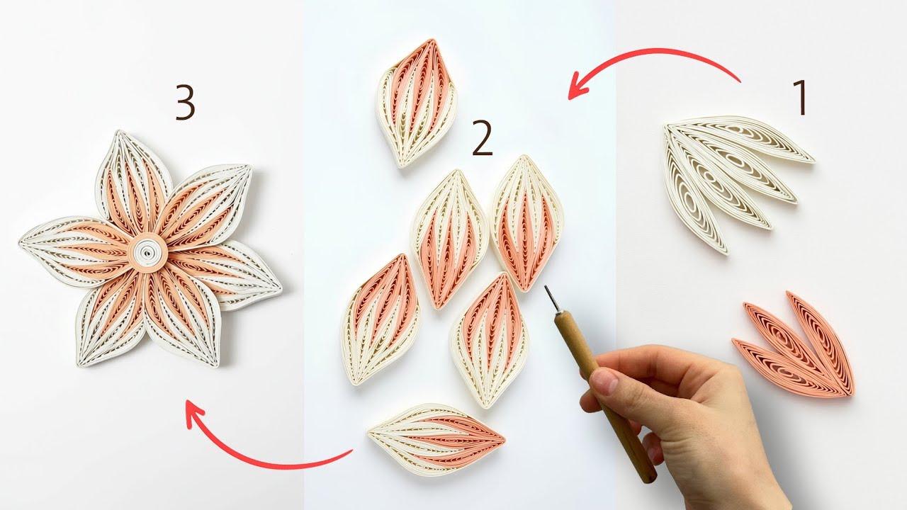 From Paper Strips to a Beautiful Flower 🌸 Quilling with a Comb Tutorial