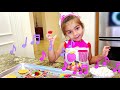 Nastya and Artem - Mia pretends to be his parent and makes breakfast