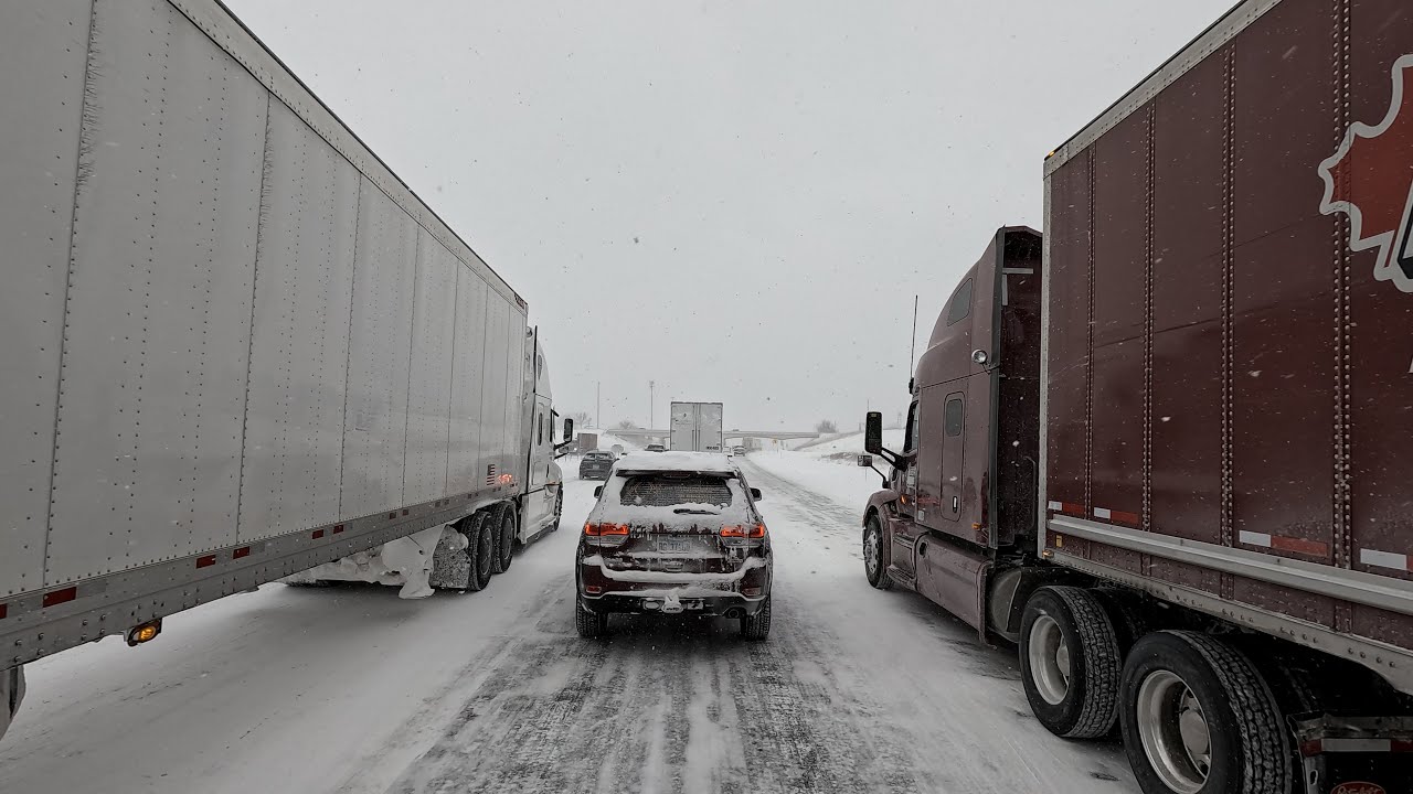 Driving Ice-Covered Highway in SW Michigan During the Arctic Blast ...