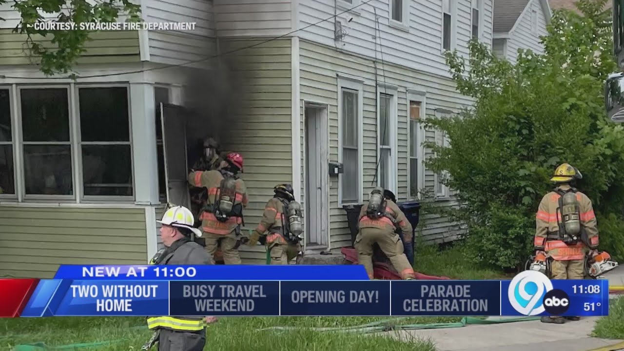Two people displaced after house fire near Schiller Park - YouTube