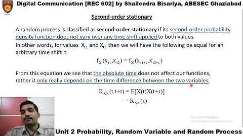 Digital Communication Unit2 Lecture3 - Random Process by Mr. Shailendra Bisariya