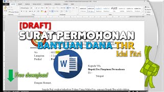 Letter of Application for Eid al-Fitr (Lebaran) THR Fund Assistance