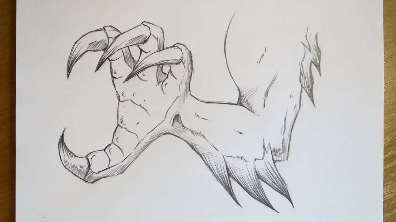 Realistic Dragon Claw Drawing | Step By Step | Easy Pencil Sketch