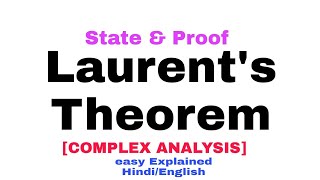 LAURENT'S THEOREM IN COMPLEX ANALYSIS 🔥