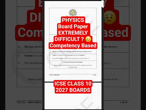 Physics Specimen Paper Analysis#class10icse #icseclass10 #icse2027 #icsephysics #icsephysics10 #icse