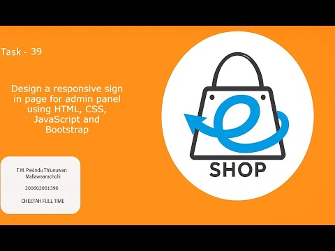 Task39   Design a responsive sign in page for admin panel using HTML, CSS, JavaScript and Bootstrap