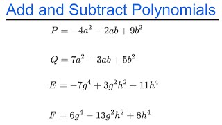 Add and Subtract Polynomials With 2 Variables - Precalculus
