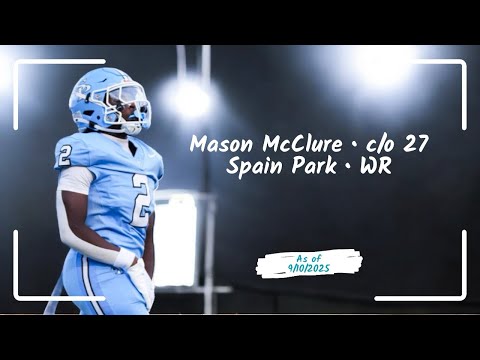 Evolution of MASON MCCLURE // WR Class of 27 // Spain Park Highlights as of 9/12/2025