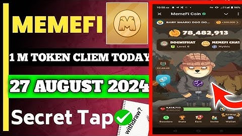 27 August Memefi today secret combo code | MEMEFI secret combo code today | MEMEFI secret 1M coins |