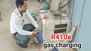 split AC में R410a गैस कैसे डालें || How To Fill R410a Refrigerant in split AC.