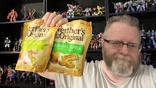 Ionacus toy reviews #1183 werthers original Carmel apple filled and Carmel apple hard candies