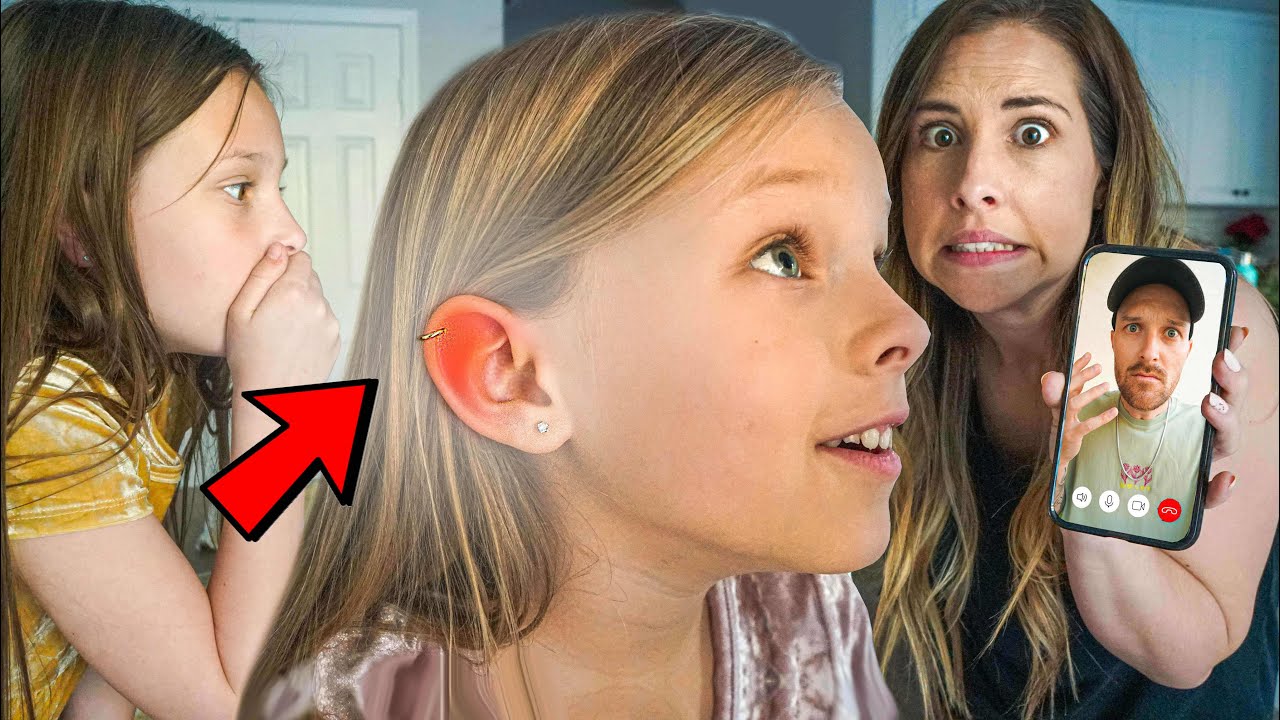 Peyton Gets DOUBLE EAR PIERCED Revenge Prank on Dad... (He Was So Mad!)