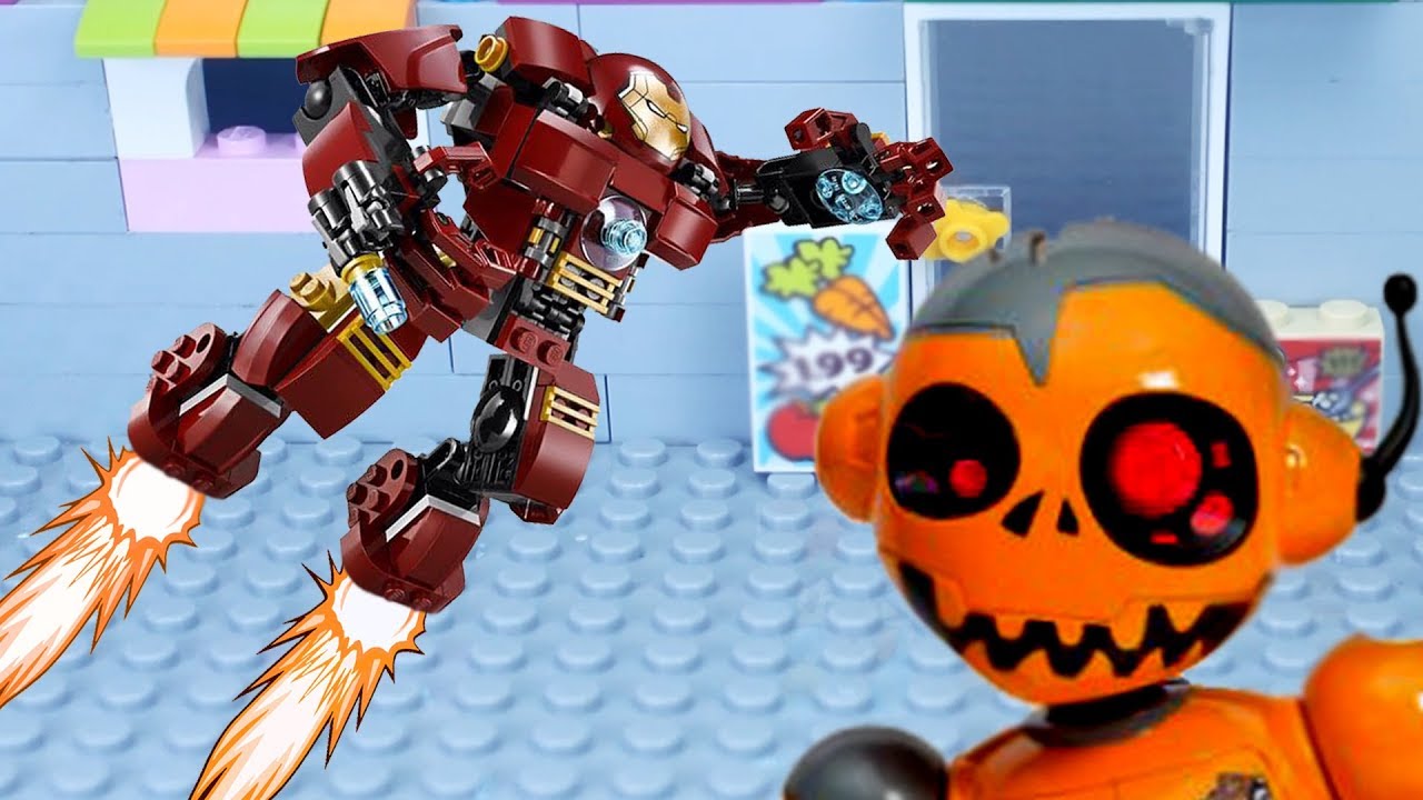 Lego city Nerf Gun Robot Iron man Giant ! Lego stop motion YouTube