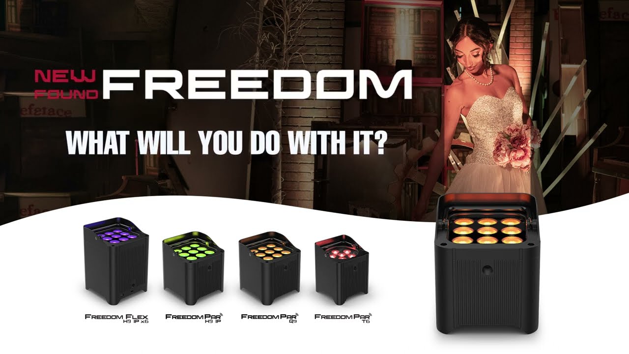 6x Chauvet DJ Freedom Par T6 Battery Wireless LED Uplighter Inc Charging Case