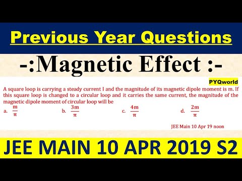 A square loop is carrying a steady current I and the magnitude of its magnetic dipole moment is m.