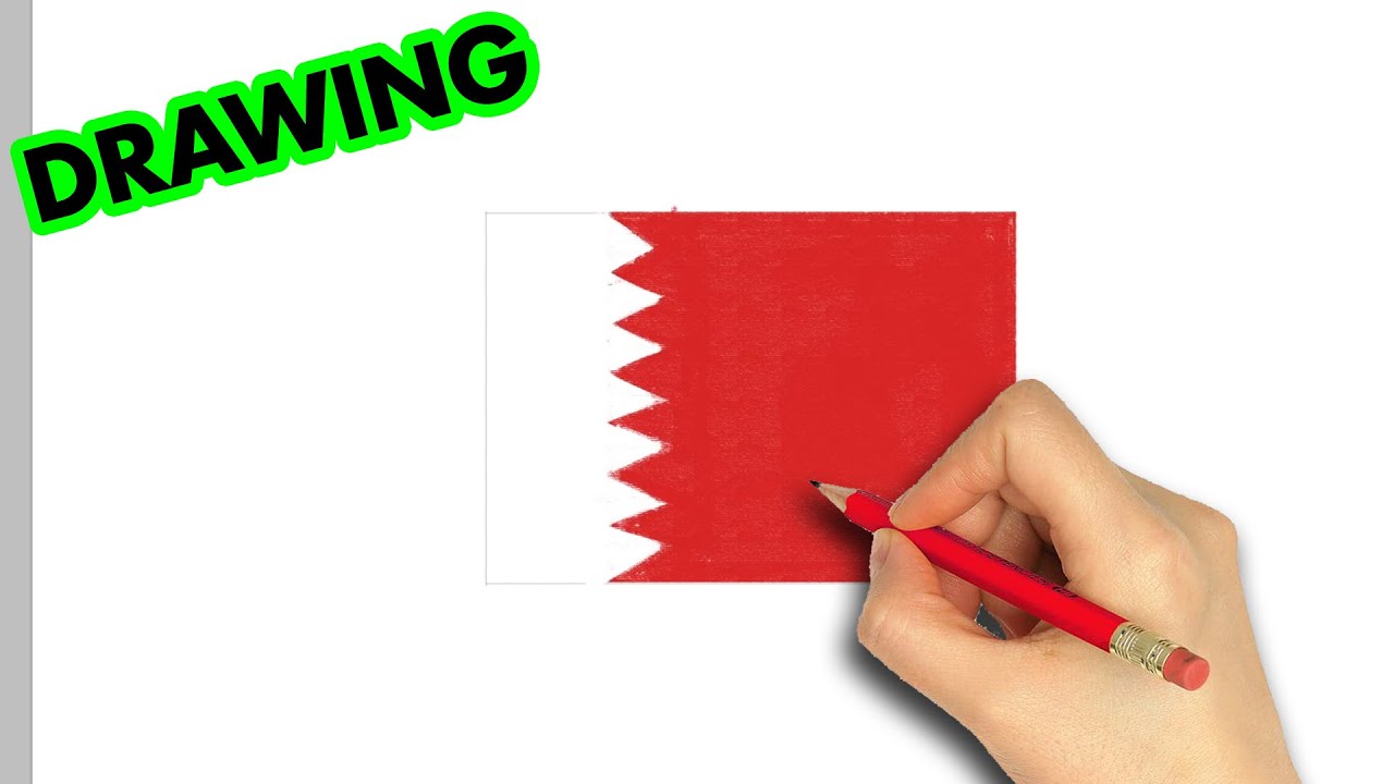 how to draw Bahrain flag | Art Therapy
