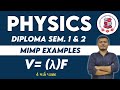 Physics Mimp examples for diploma sem 1 &amp; 2 part-2 #gtudiploma #gtu #transientclasses