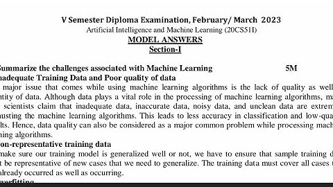 artificial intelligence and machine learning question paper 2023 #diploma 5th semester