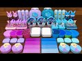 PURPLE vs BLUE FROZEN!!!Mixing random into GLOSSY slime!!!Satisfying Slime video#513
