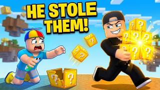 SSundee STOLE My Lucky Blocks in Roblox!