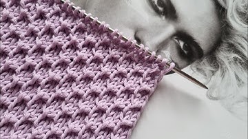 Рельефный, фоновый узор спицами🧶knitting pattern.