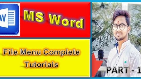 How to use file Menu in Ms Word Hindi and urdu 2010/2013/2016/2019.