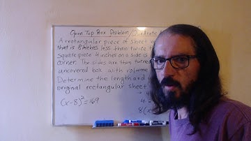 Solving the Open Top Box Problem / Quadratic Application