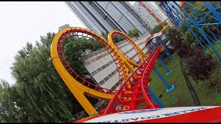 Four Ring Roller Coaster front seat onride 4K 60FPS POV Changchun Childrens Park