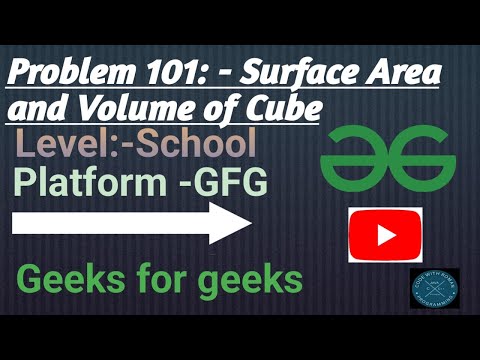 Surface Area and Volume of cube | GFG School | Java | @CodewithRoman