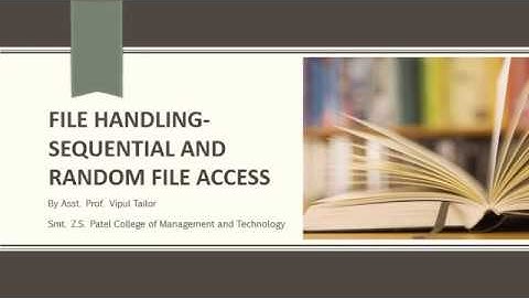 File Handling-Sequential and Random File Access in C