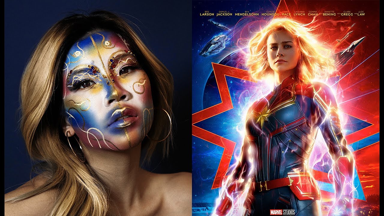 If CAPTAIN MARVEL was Avant Garde MAKEUP?! | MARVEL MAKEUP SERIES