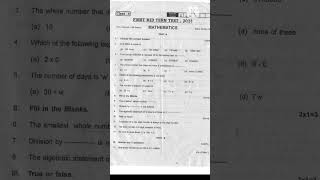 Class:6 MATHEMATICS                                        FIRST MID TERM TEST-2023