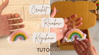 Crochet Rainbow Keychain Tutorial #crochet #crochetkeychain #crochetinspiration
