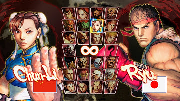 Street Fighter IV (Vanilla) - Chun Li VS Ryu (Hardest AI)