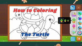 Adorable Turtle Coloring Page | Learn Colors!