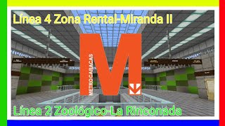 Línea 2 y Línea 4 Zona rental-Miranda II y Zoológico-La Rinconada Para Minecraft PE! Ⓜ️🚇