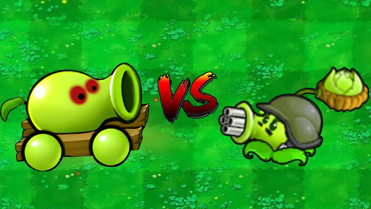 Pea Cannon vs Machine Gun Cabbage Pitcher Plants vs Zombies Hybrid