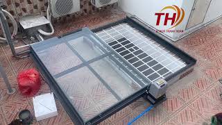 Mái kính tự động mở 100% kết hợp khung bảo vệ an toàn