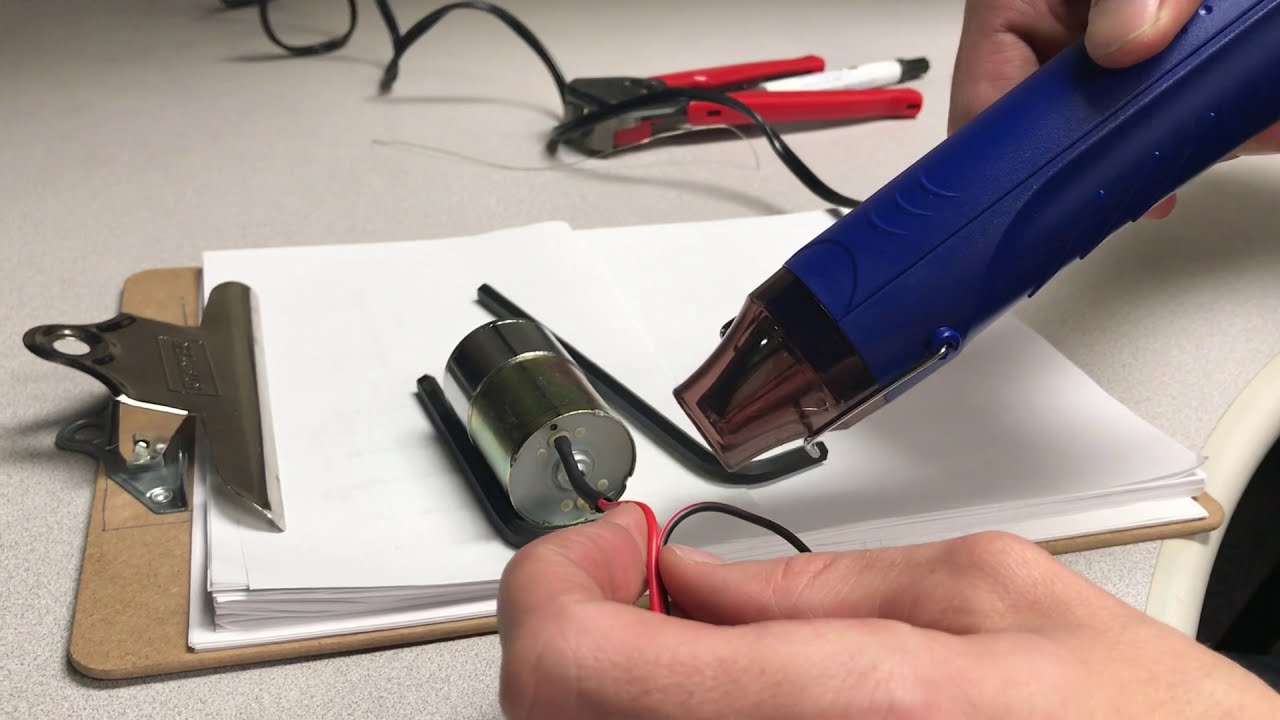 Soldering Leads on 12V DC Motors (18awg) and heat shrink YouTube