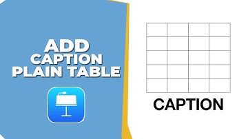 How to Add Caption Plain Table chart in Apple Keynote